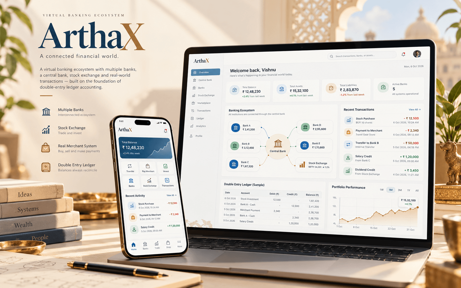 ArthaX Virtual Banking Ecosystem Interface